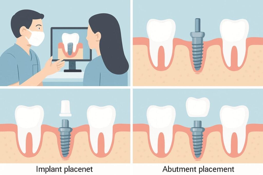 Image showcasing the step-by-step "procedure for dental implant"
