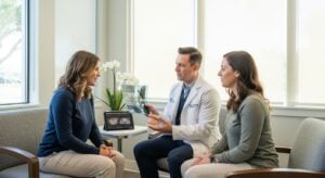 Modern dental consultation room with dentist and patient in East Bradenton
